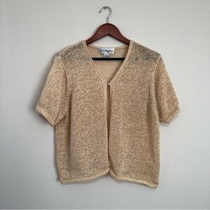 Norton McNaughton Yellow Short Sleeve Cardigan